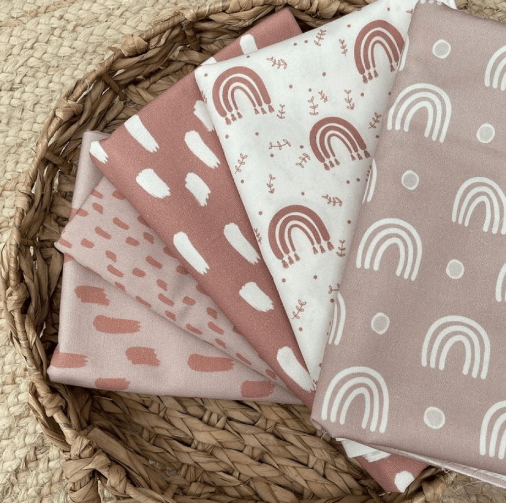 Boho Rainbow Rose Dust On Cream (February Pre-Order) - Fabric Digital Preorder