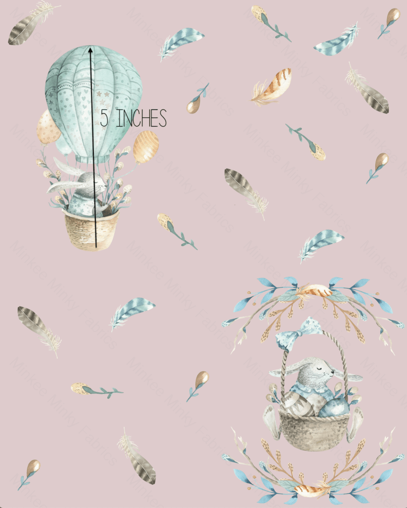 Bunny Balloon-Blush - Retail Digital Fabric Retail