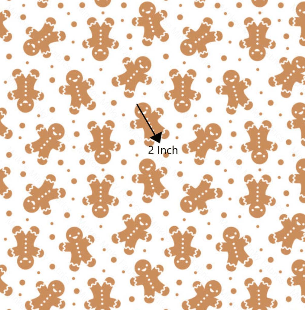 Gingerbread Cookies On White (May Pre-Order) - Fabric Digital Preorder