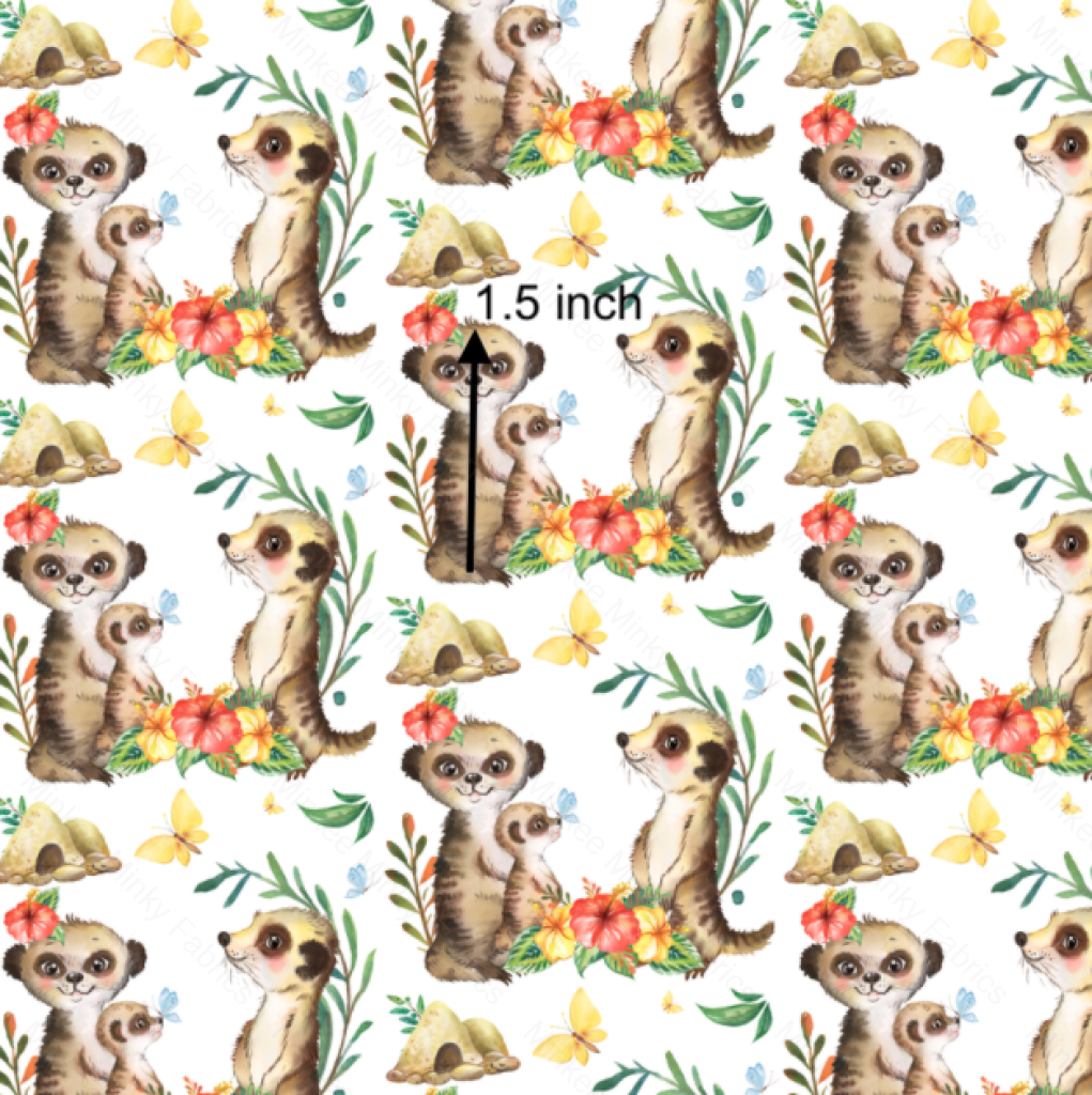 Meerkats (Meerkats Pre-Order) Cotton Sateen / 1.5 Inches Digital Fabric Preorder