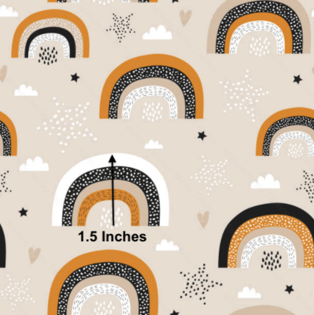 Mustard Rainbow Pre-Order (7Th July) Cotton Sateen / 1.5 Inches Digital Fabric Preorder