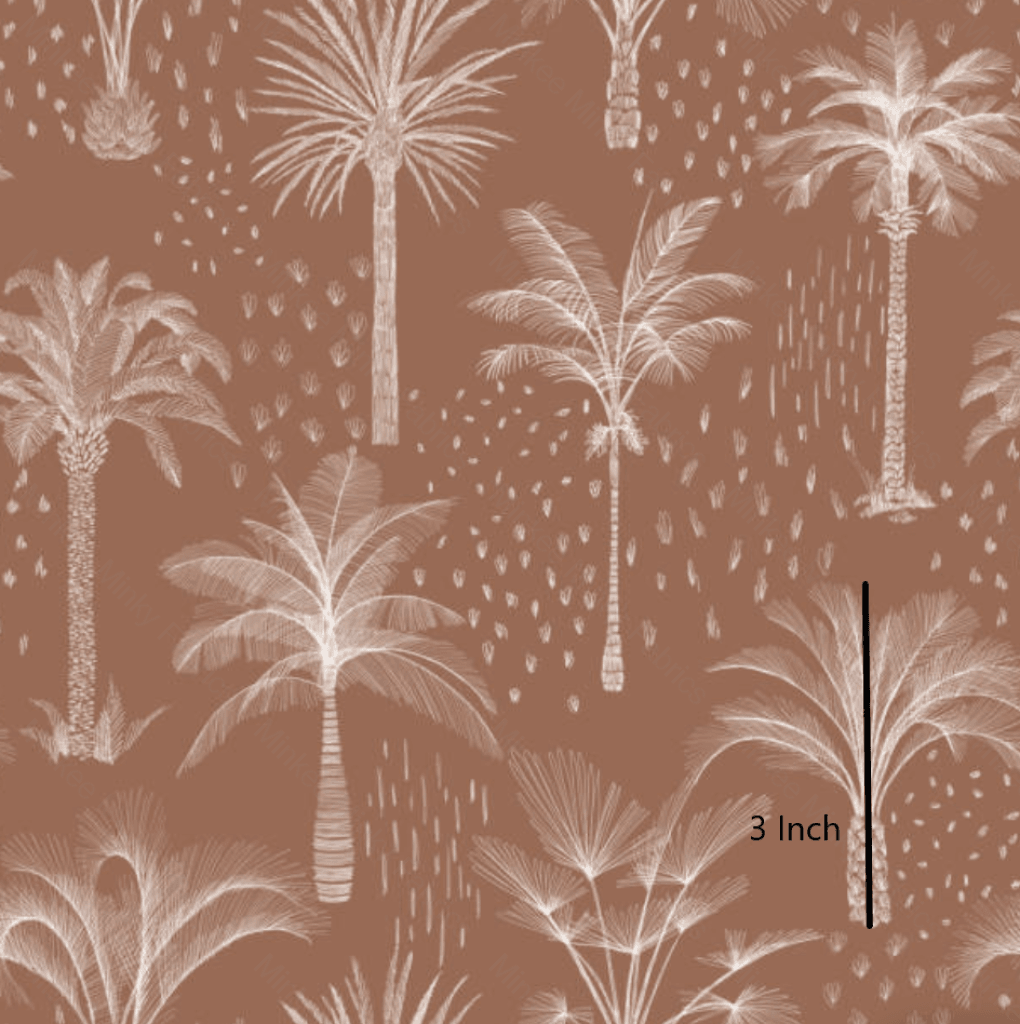 Palms On Rust (January Pre-Order) - Fabric Digital Preorder