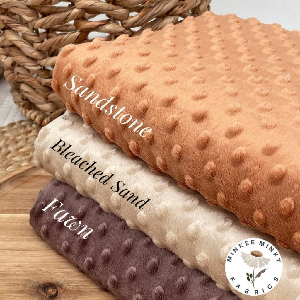Premium Minky Dot Fabric - Sandstone