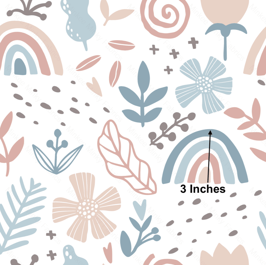 Rainbow Floral Digital Fabric
