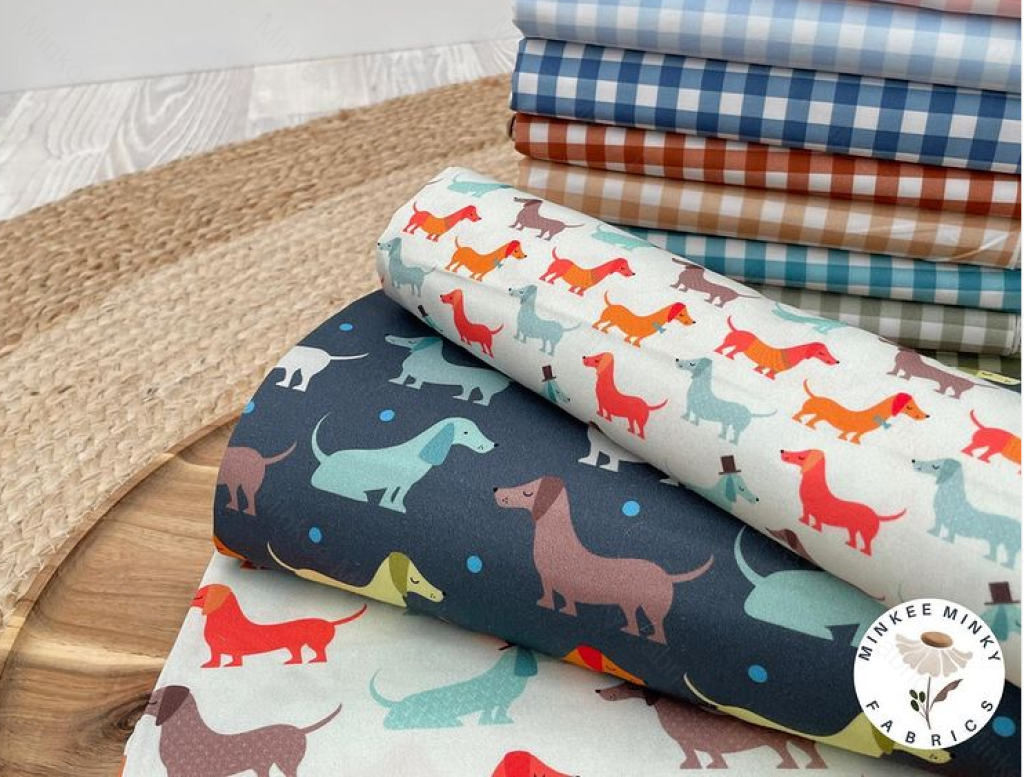 Sausage Dogs On Mint (January Pre-Order) Digital Fabric Preorder