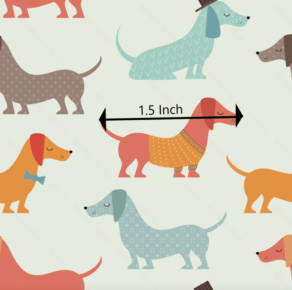Sausage Dogs On Mint (January Pre-Order) Digital Fabric Preorder