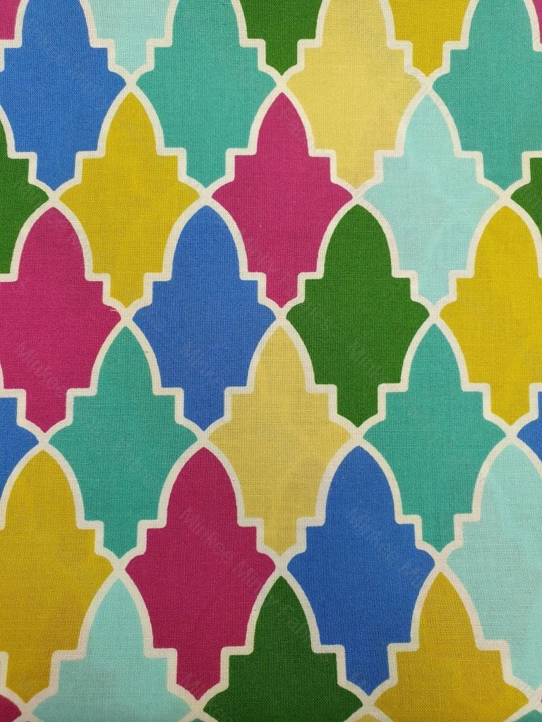 Stained Glass - Remnant 30Cm 100% Light Weight Cotton Digital Fabric Retail