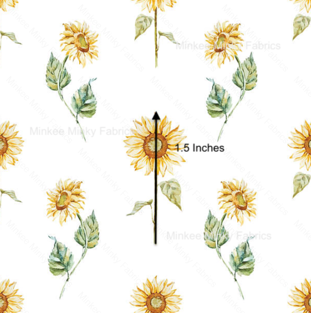 Summer Sunflower Pre-Order (7Th July) Cotton Sateen / 1.5 Inches Digital Fabric Preorder
