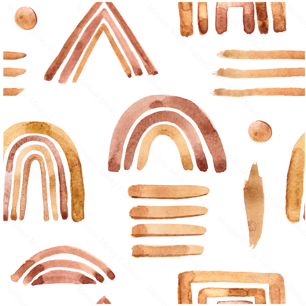 Triangles And Rainbows Rust (August Pre-Order) Digital Fabric Preorder