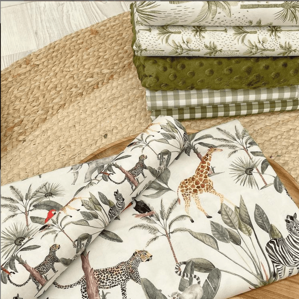 Tropical Jungle On Off White (January Pre-Order) - Fabric Digital Preorder