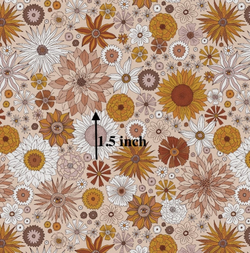 Vintage Boho Floral Pink (January Pre-Order) - Fabric Digital Preorder