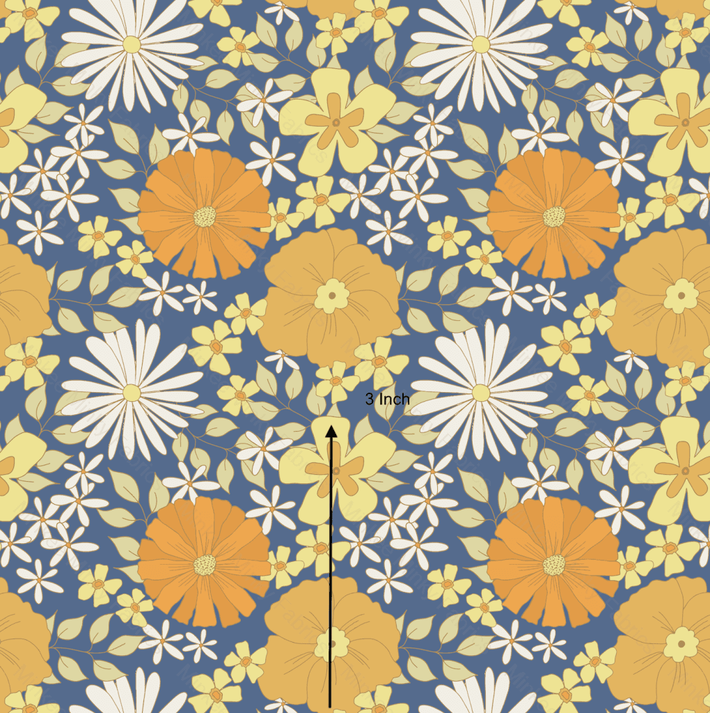 Vintage Spring Blue - French Terry Fabric Digital Retail