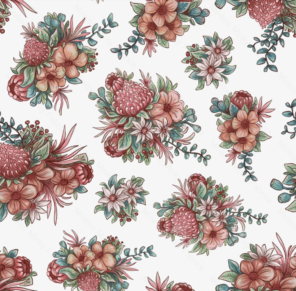 Waratah White (Woodland Pre-Order) Select Fabric Base / Print Size Digital Preorder
