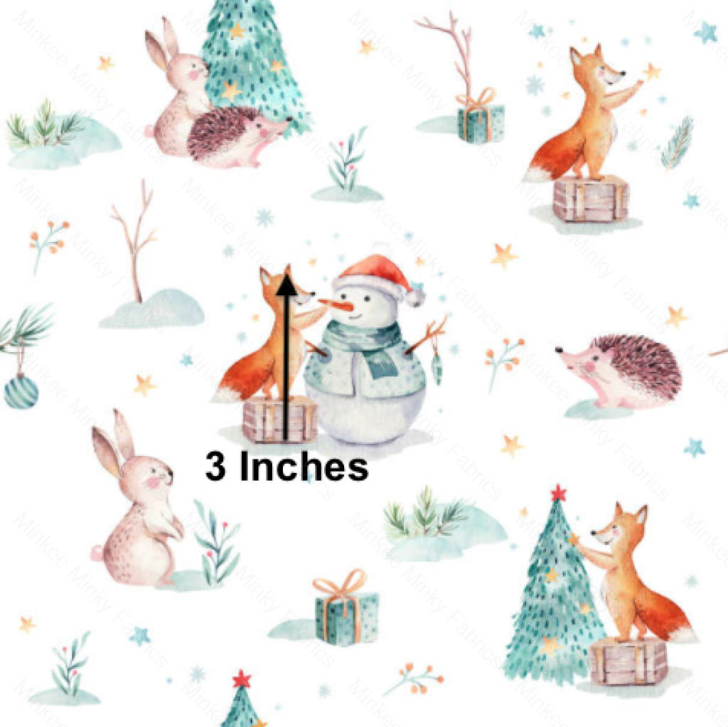 Woodland Christmas Pre-Order (7Th July) Cotton Sateen / 3 Inches Digital Fabric Preorder