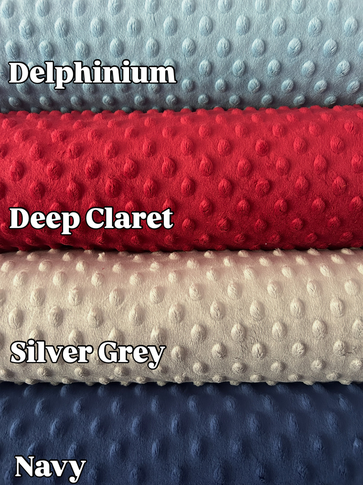 Premium Minky Dot Fabric - Navy