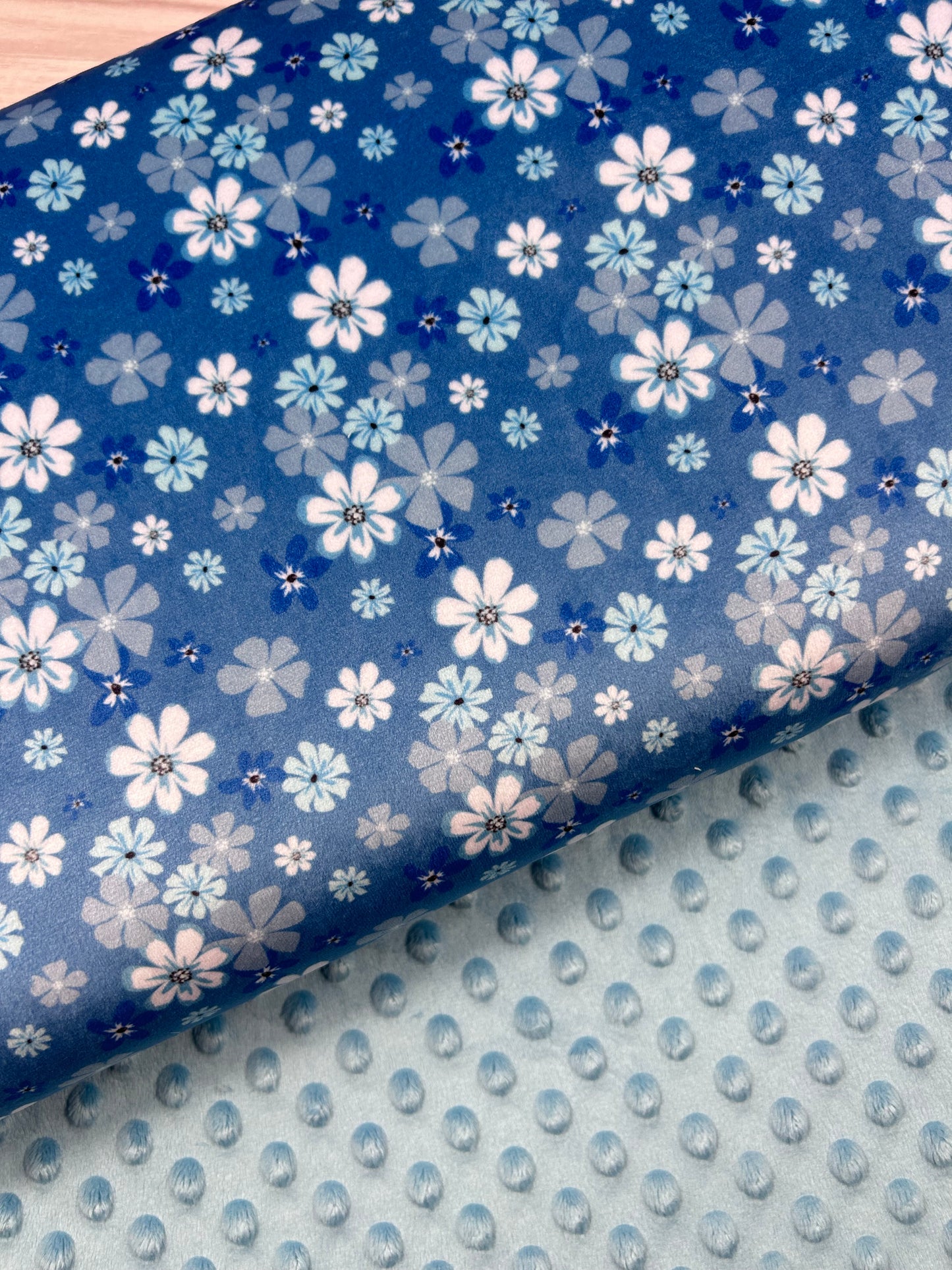 Ditsy Denim - Minky Fabric