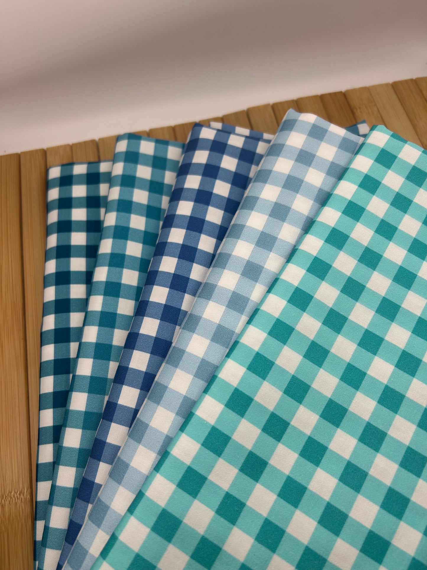 Gingham Turquoise (September Pre-Order) - Fabric