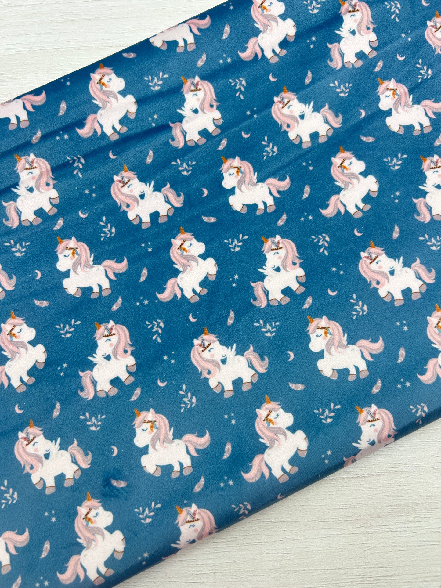 Unicorns on Blue (July Pre-Order) - Fabric