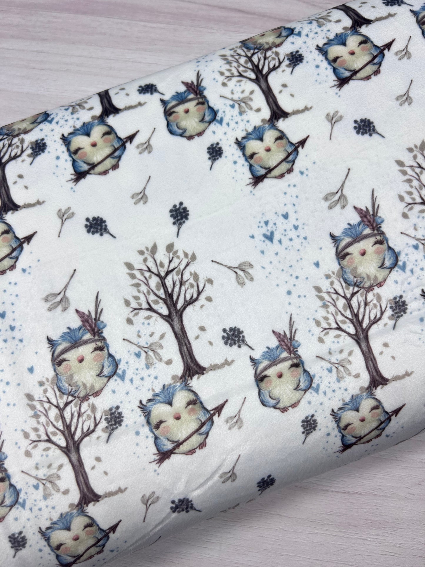 Woodland Owl - Minky Fabric