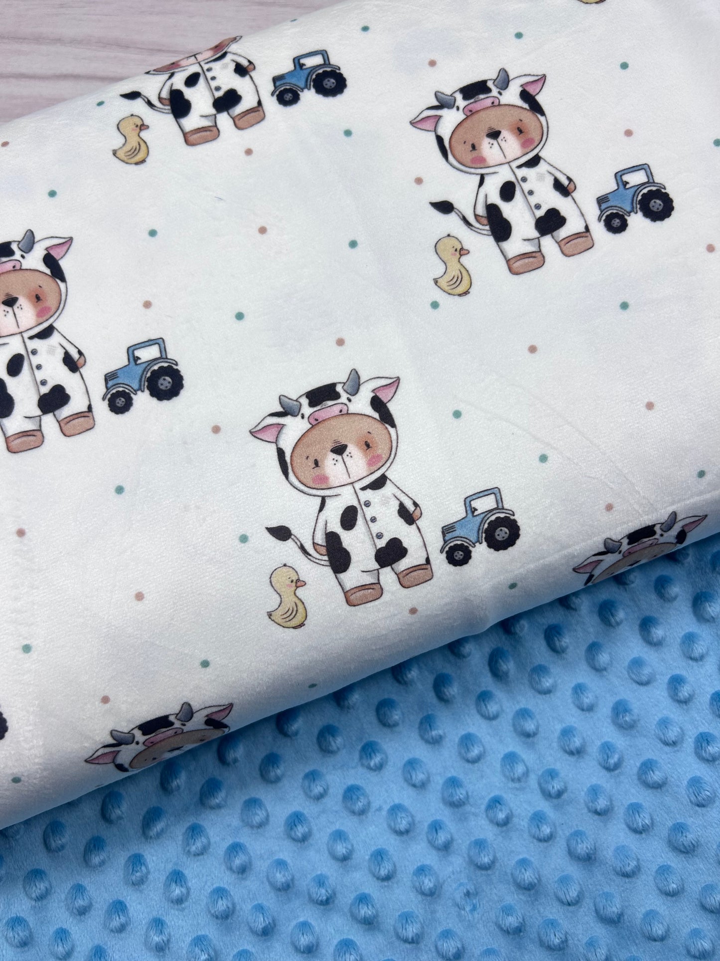 Bear-ly a Cow - Minky Fabric
