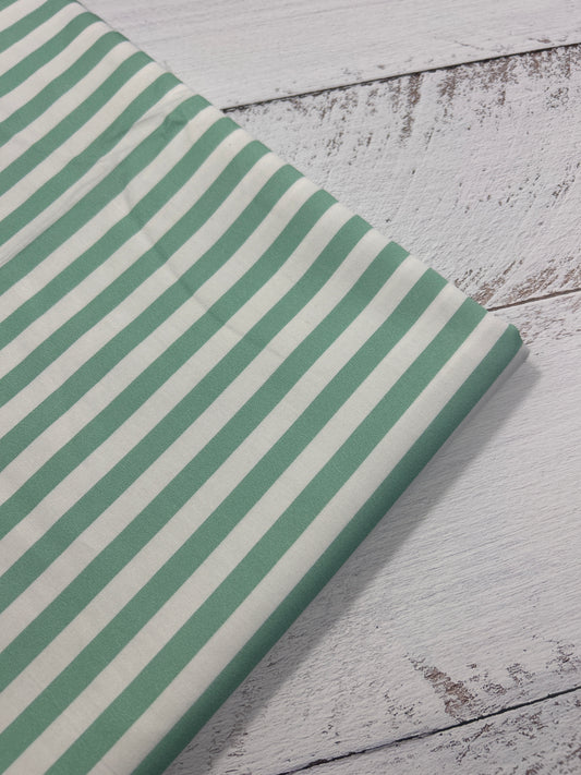 Mint Stripes  - Cotton Woven Fabric