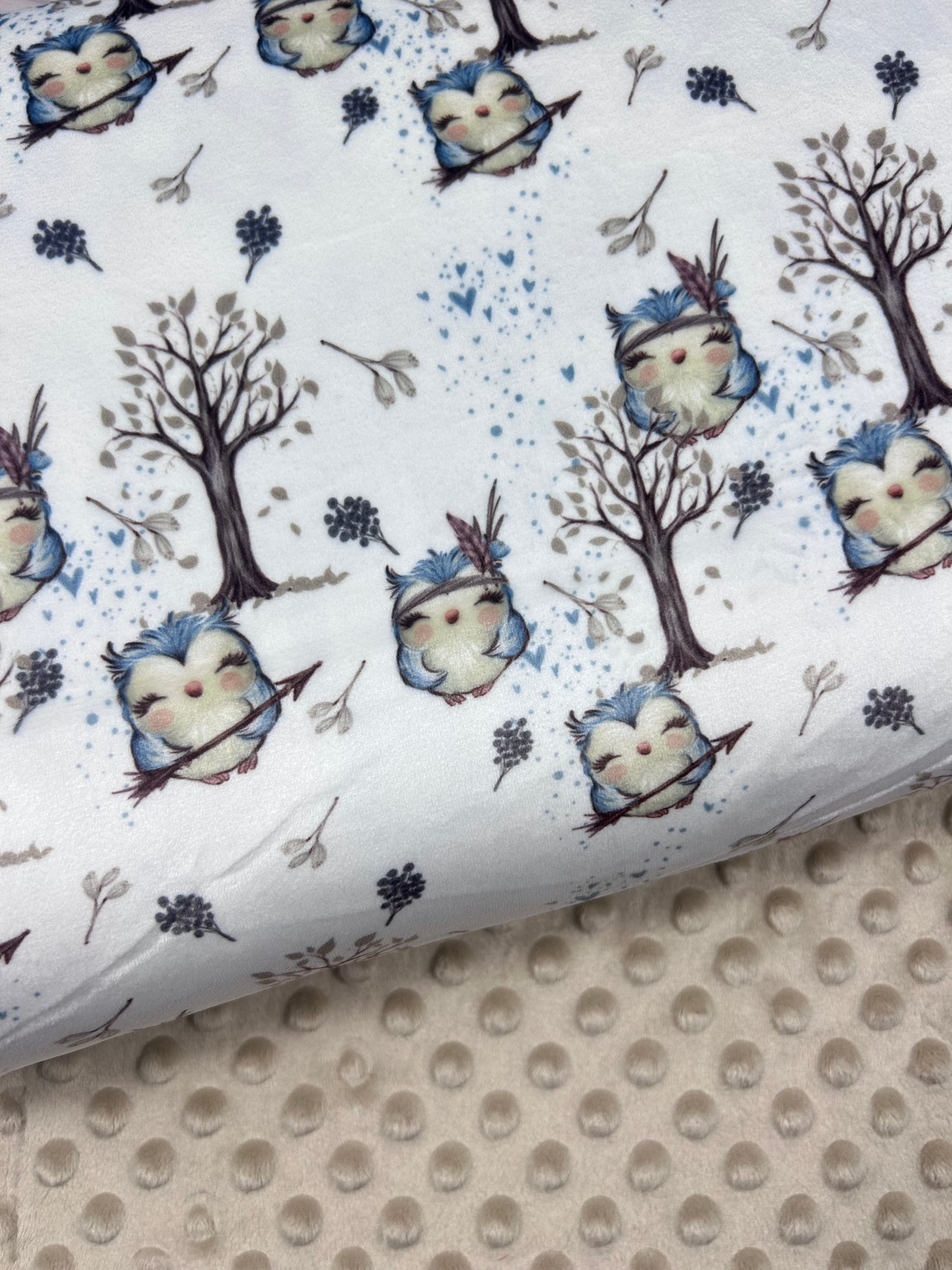 Woodland Owl - Minky Fabric