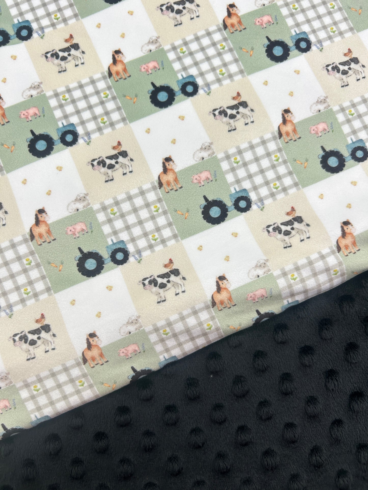Blue Tractor Patchwork (July Pre-Order) - Fabric