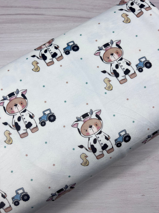 Bear-ly a Cow - Minky Fabric