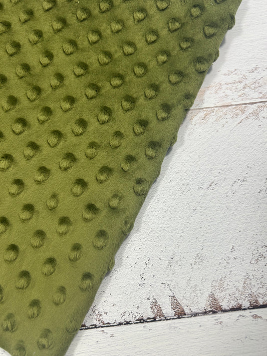 Premium Minky Dot Fabric - Olive Branch