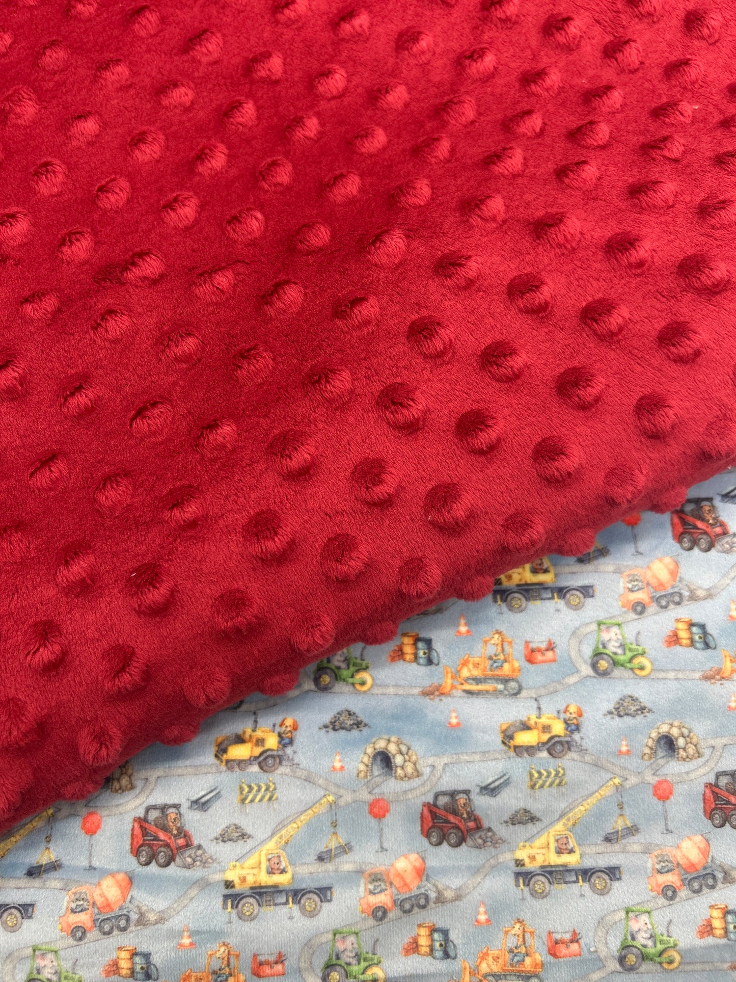 Premium Minky Dot Fabric - Deep Claret
