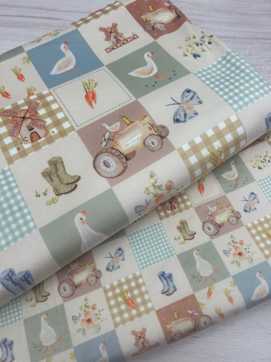 Gentle Geese Patchwork - Minky Fabric