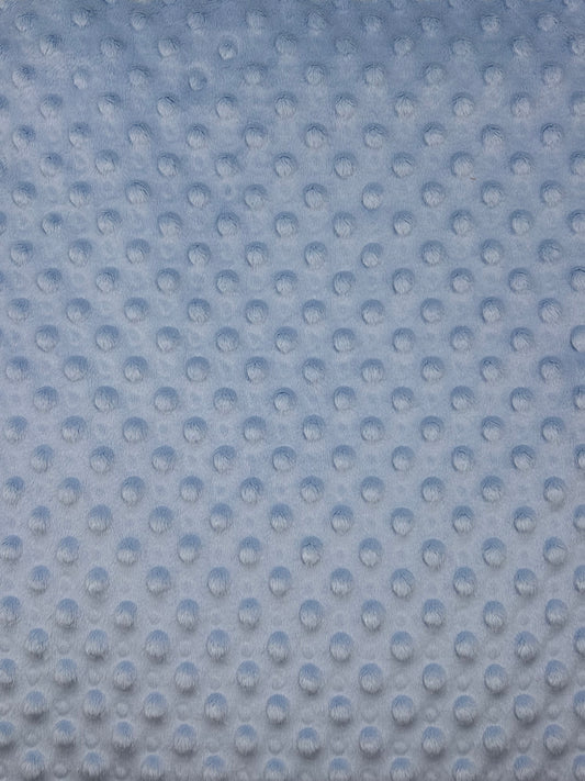 Premium Minky Dot Fabric - Baby Blue