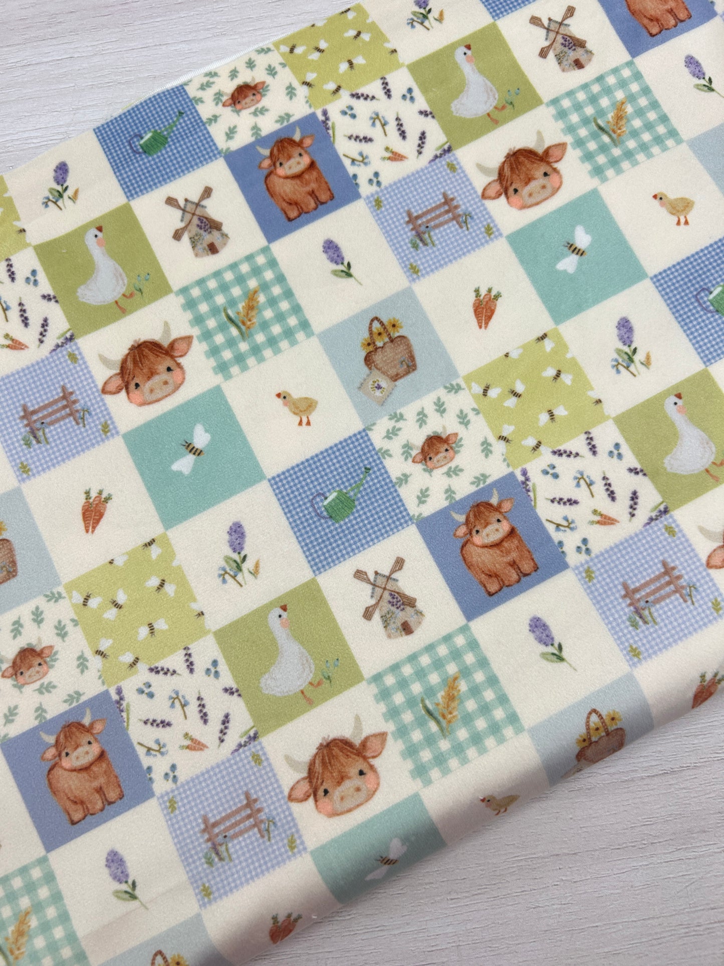 Cutie Cow Patchwork - Minky Fabric