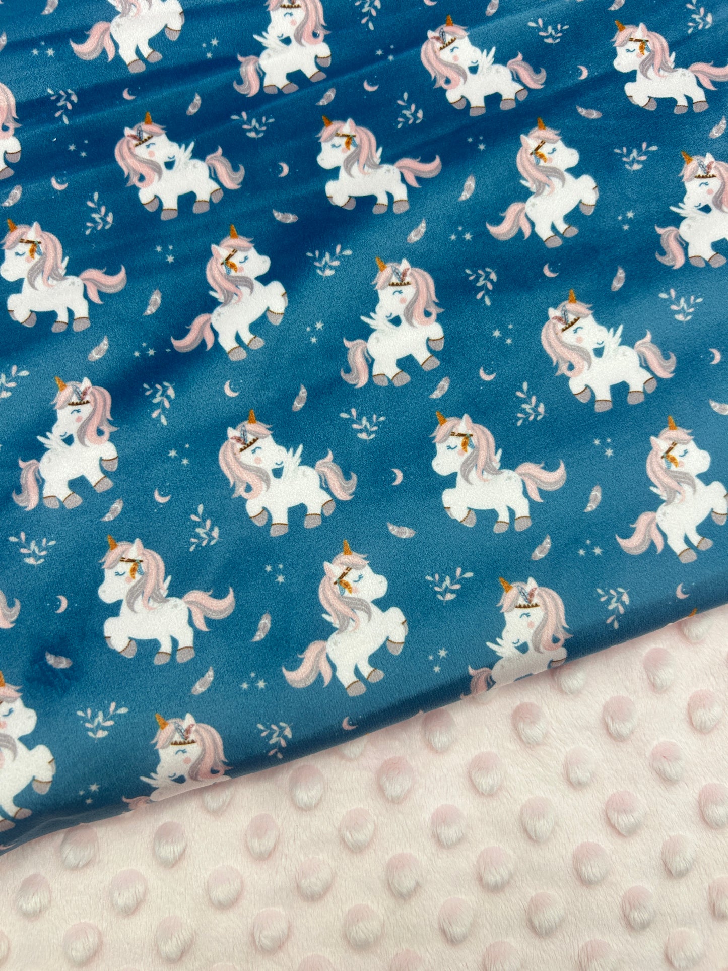 Unicorns on Blue (July Pre-Order) - Fabric