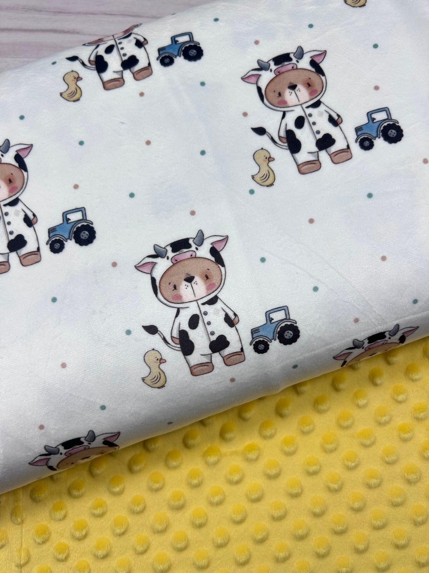 Bear-ly a Cow - Minky Fabric
