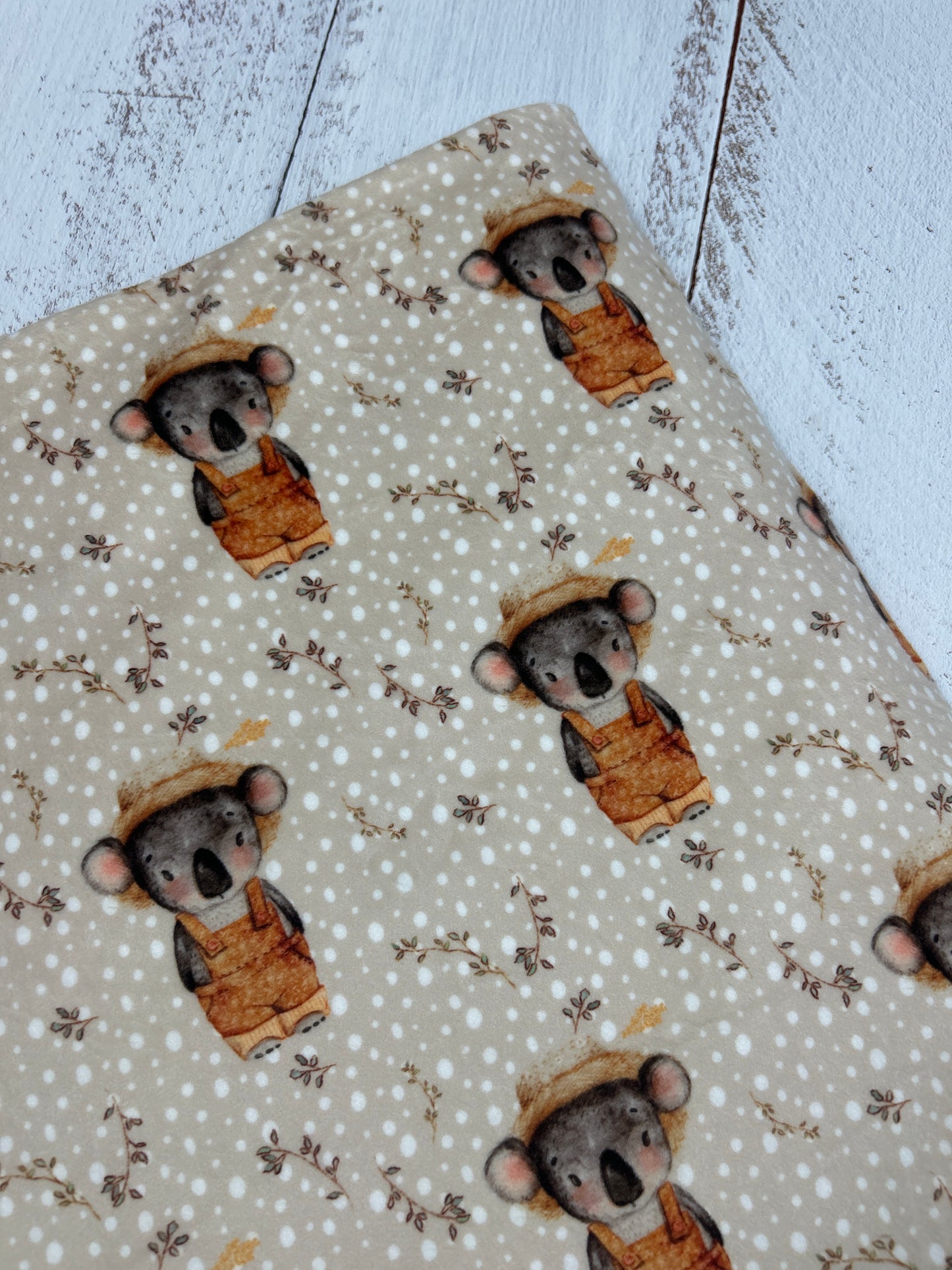 Watercolour Koala on Dots (September Pre-Order) - Fabric