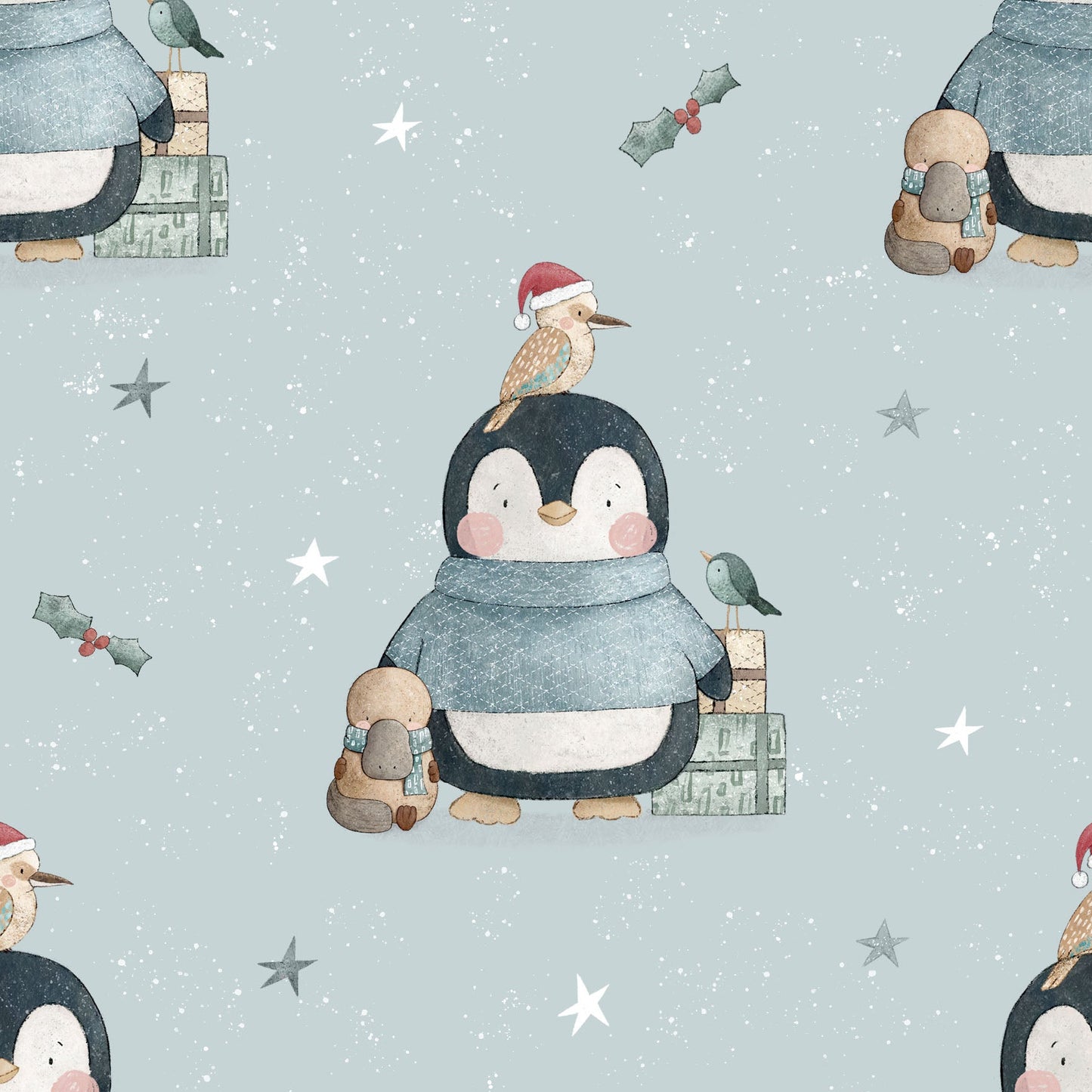 Aussie Christmas Penguin and Friends (June Pre-Order) - Fabric