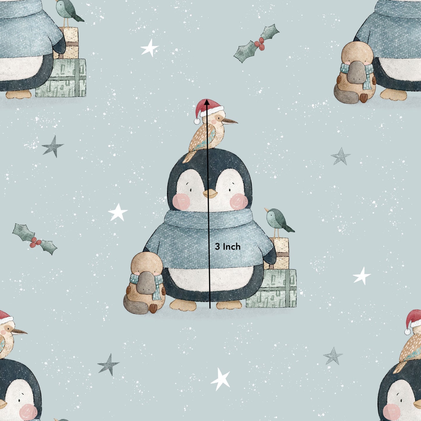 Aussie Christmas Penguin and Friends (June Pre-Order) - Fabric