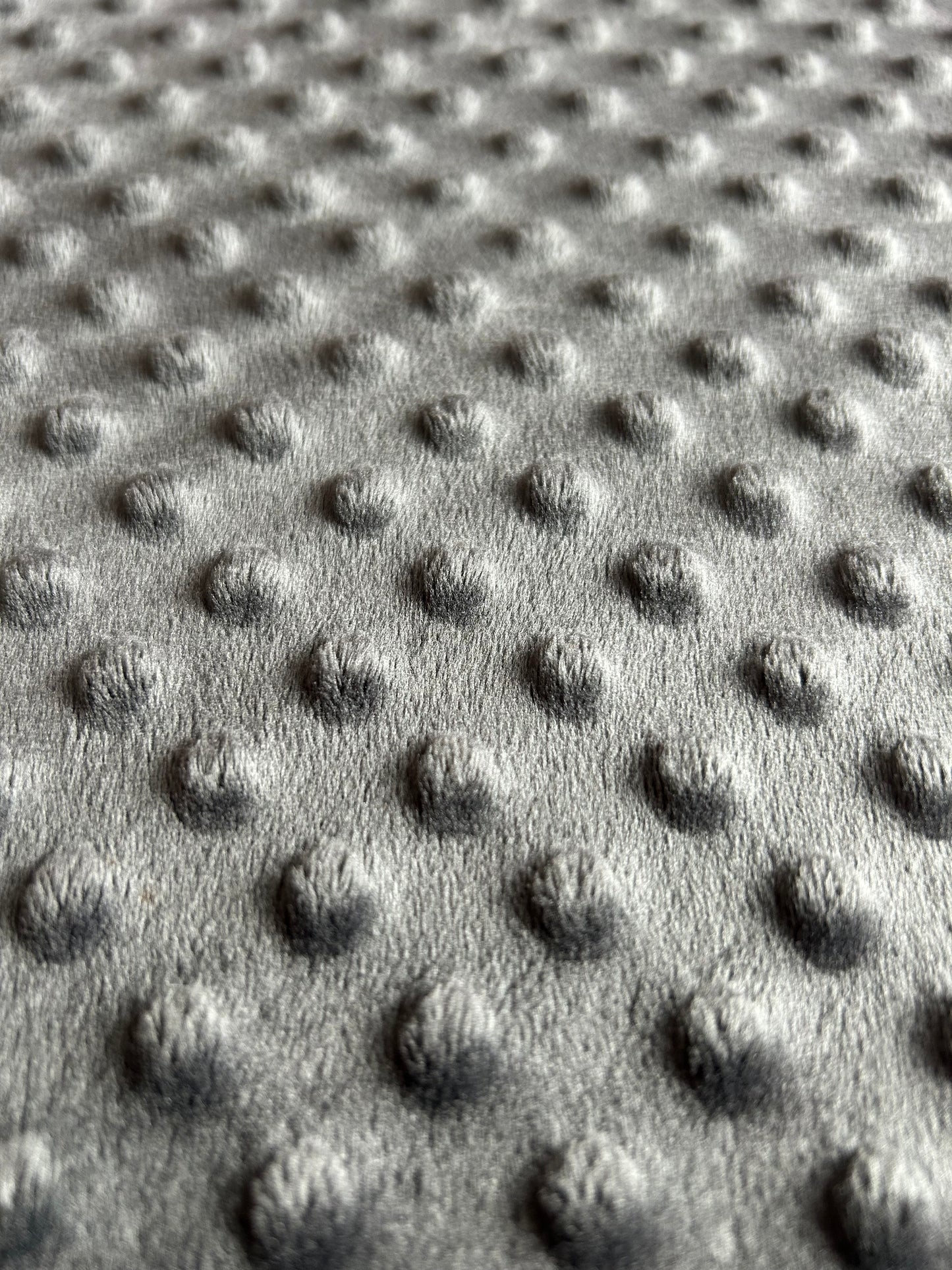 Premium Minky Dot Fabric - Charcoal Gray