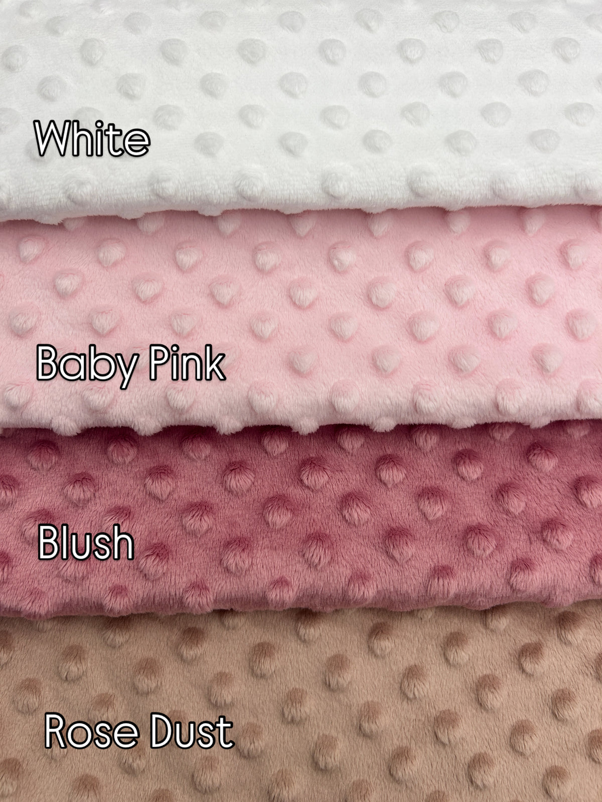 Premium Minky Dot Fabric - White