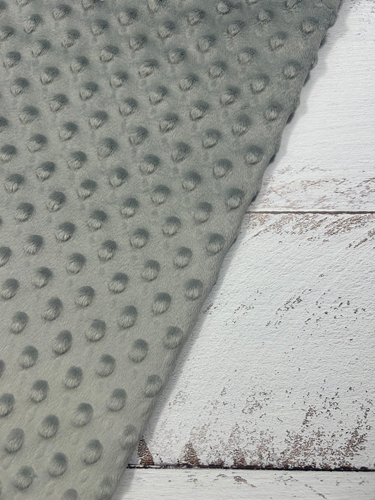 Premium Minky Dot Fabric - Silver Grey