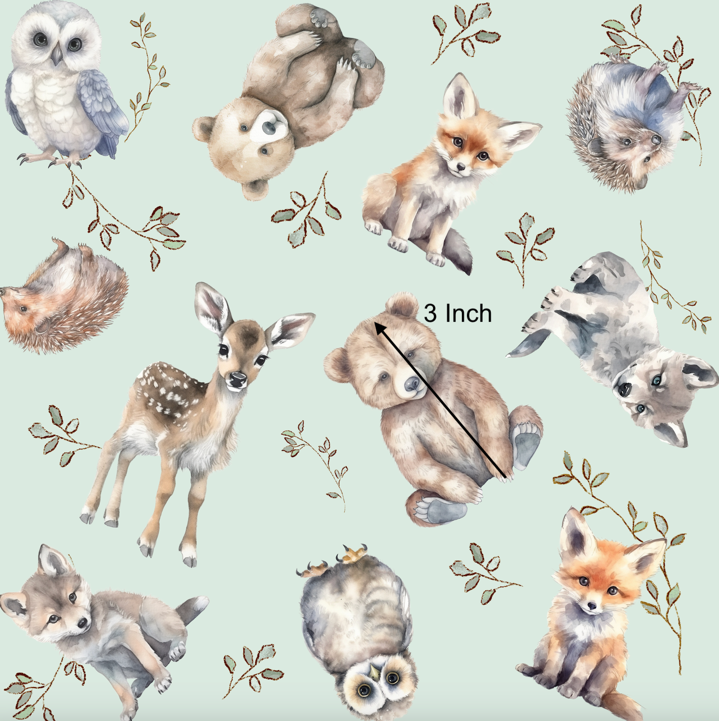 Babies of the Forest - Mint  (September Pre-Order) - Fabric