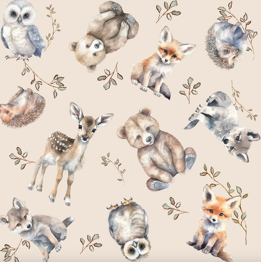 Babies of the Forest- Oatmeal  (February Pre-Order) - Fabric