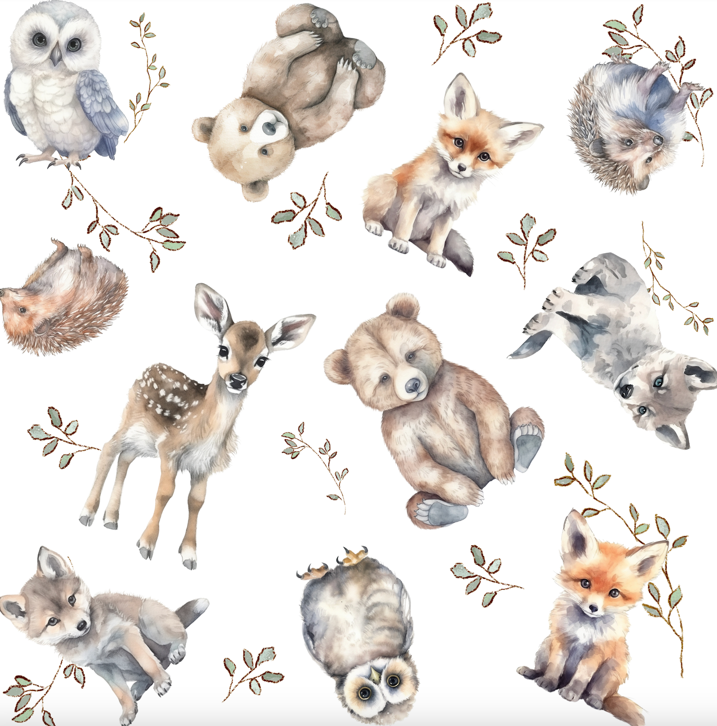Babies of the Forest - White (September Pre-Order) - Fabric