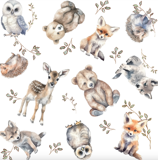Babies of the Forest - White (September Pre-Order) - Fabric