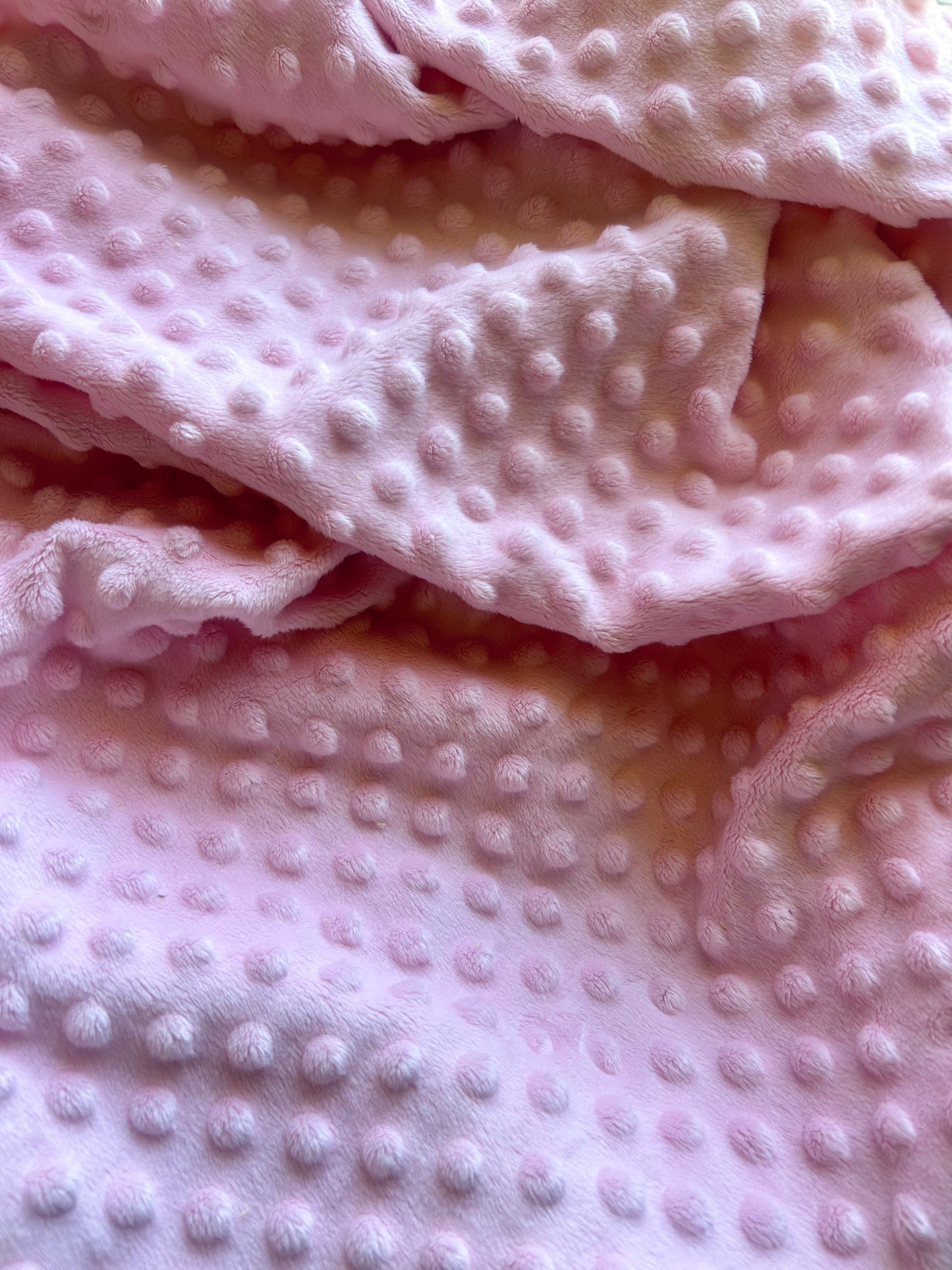 Premium Minky Dot Fabric - Baby Pink