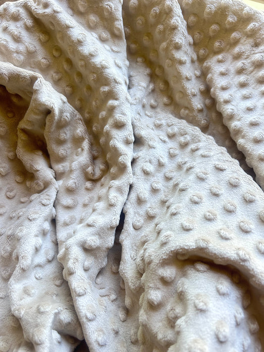 Premium Minky Dot Fabric - Bleached Sand