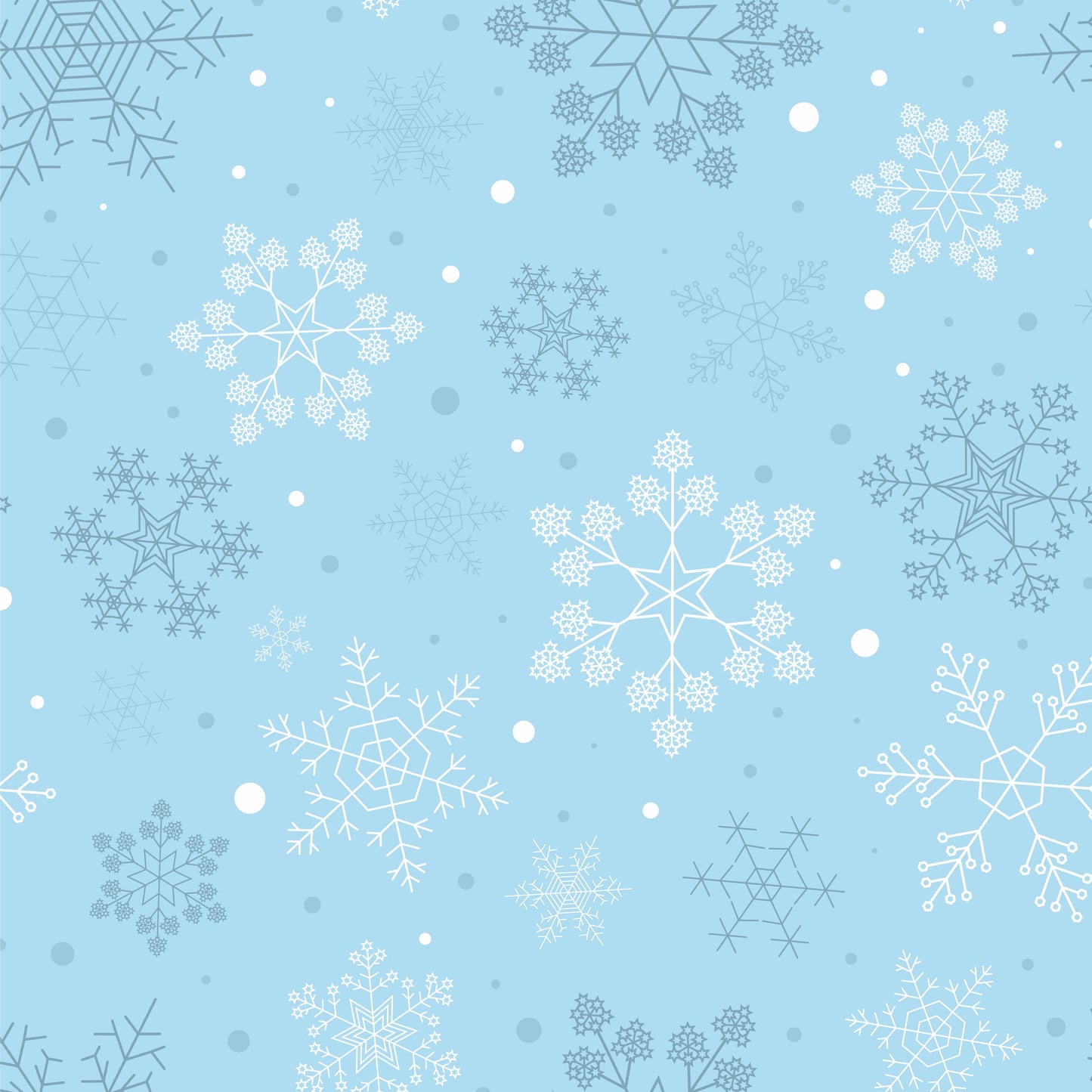 Blue Backed Snowflakes (June Pre-Order) - Fabric