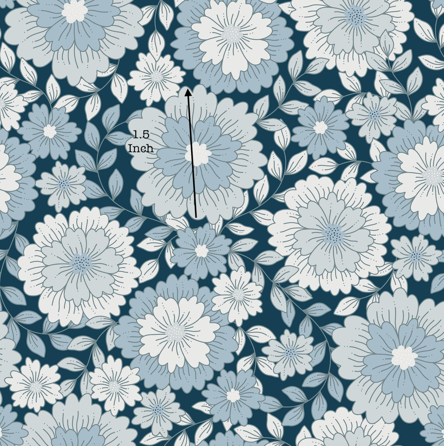 Blue Boho Floral (July Pre-Order) - Fabric