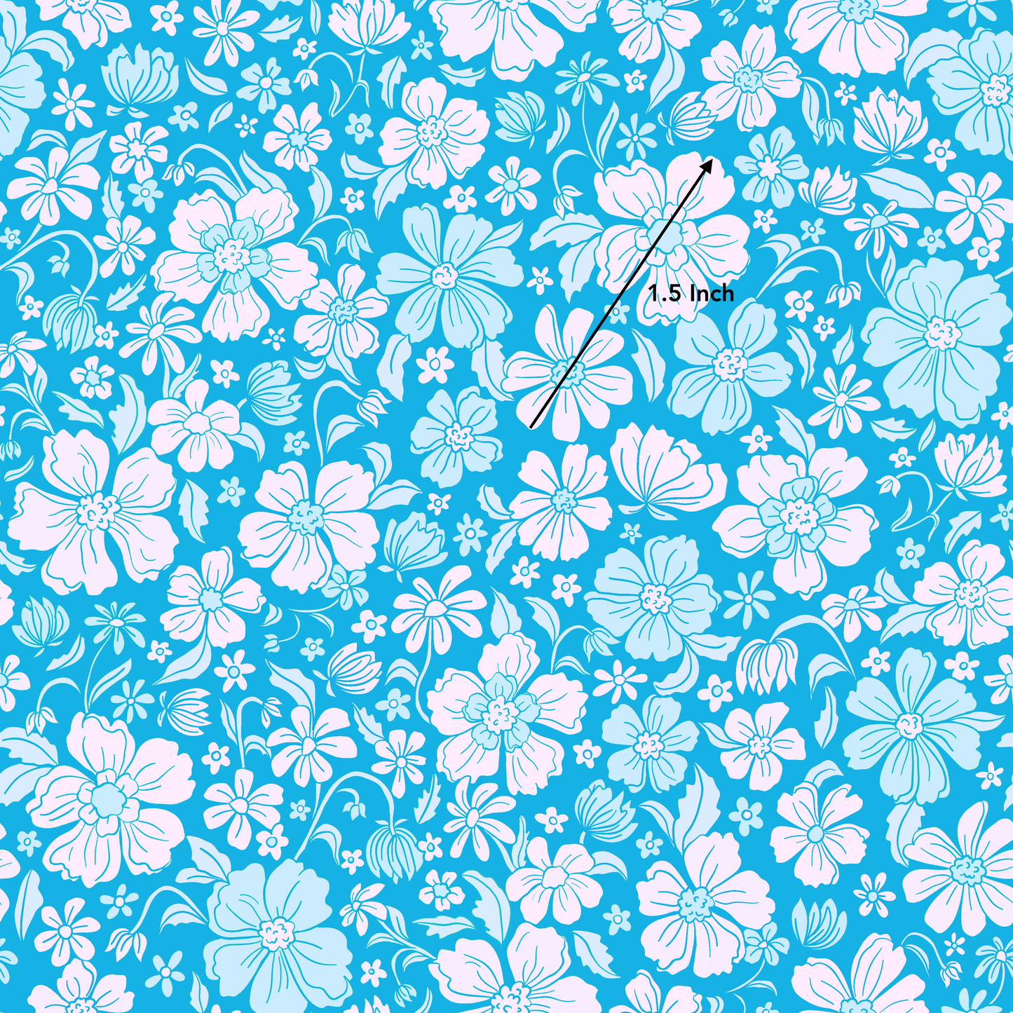Blue Hawaiian Floral (October Pre-Order) - Fabric